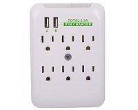 AC USB Adapter 6 Outlet Plug