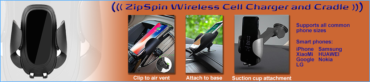 ZipSpin Wireless Cell Charger and Holder